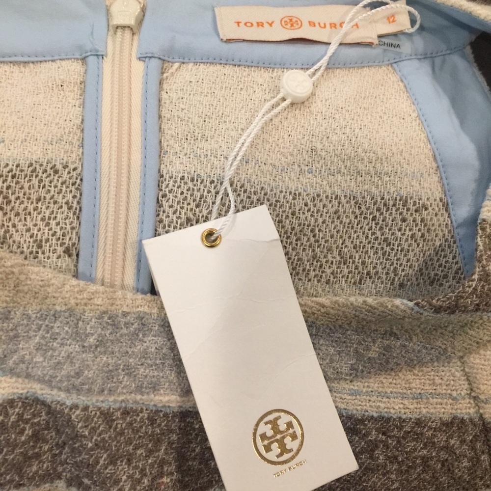 NWT Tory Burch Jane Striped Fringe Trim Dress - Picture 7 of 8